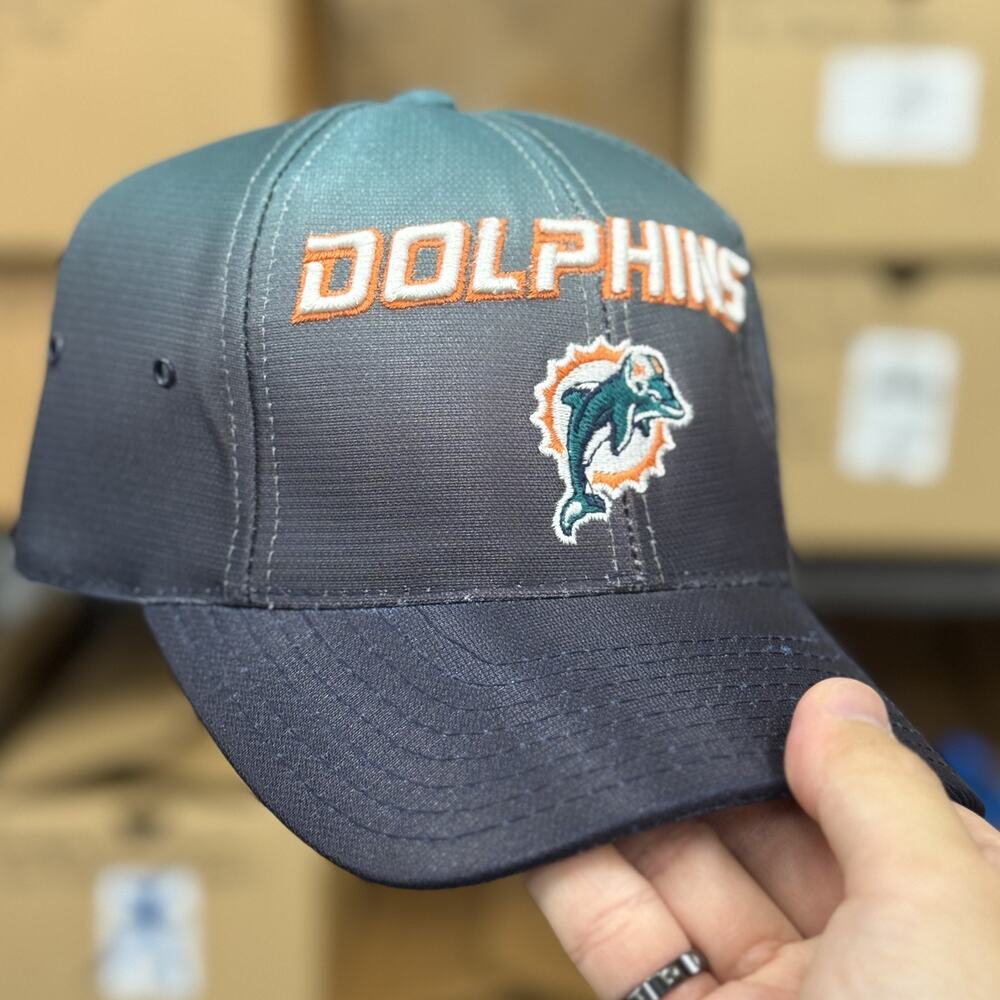 Vintage Puma Miami Dolphins Hat Aqua Navy Fade DOLPHINS NFL Y2K Adjustable